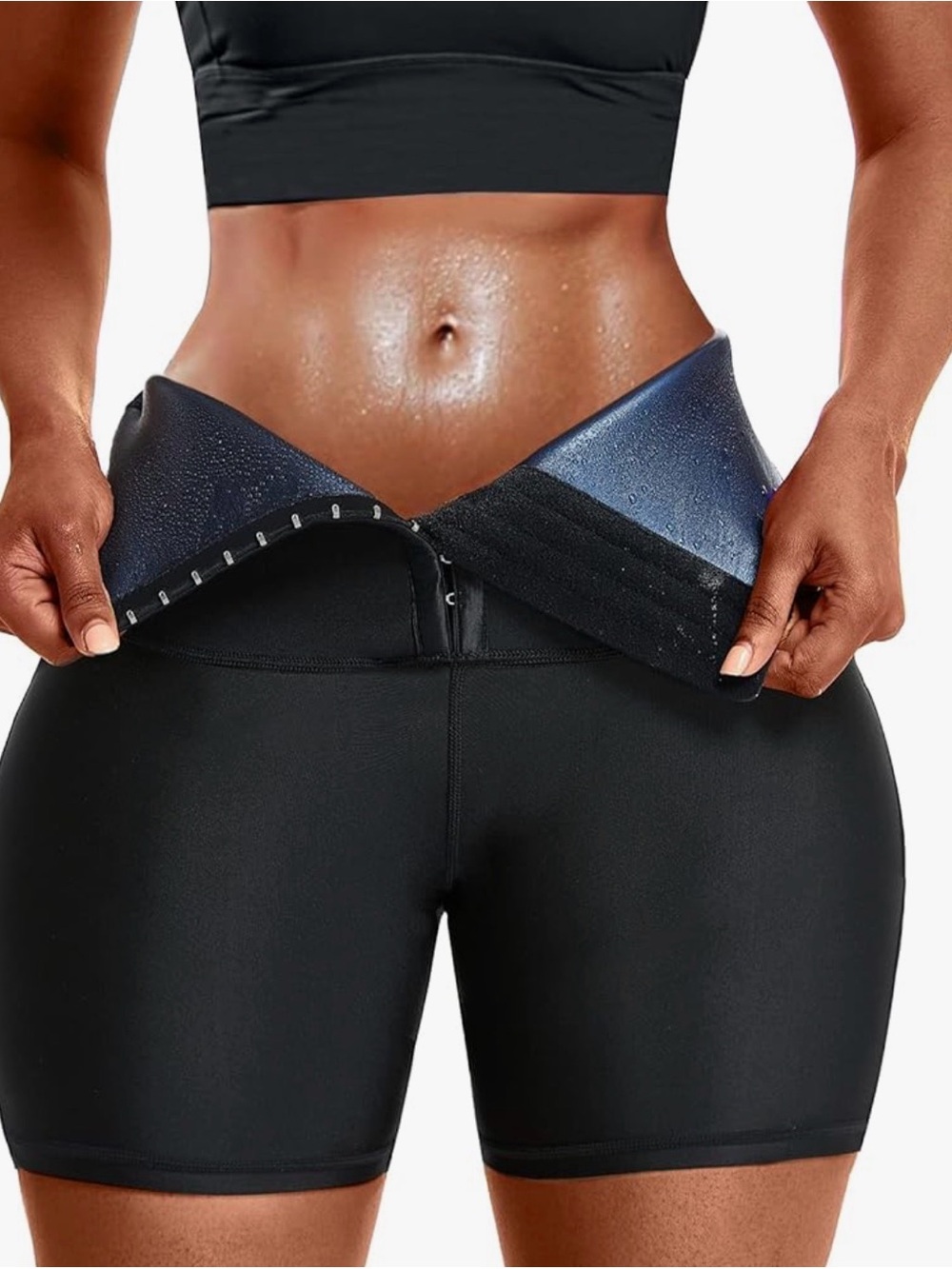 Thermo Sweat Sauna Waist Trainer shorts - Black size Small